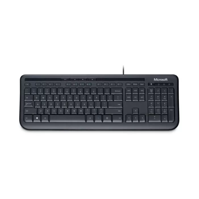 Teclado Wired 600 Keyboard Preot Microsoft Novo