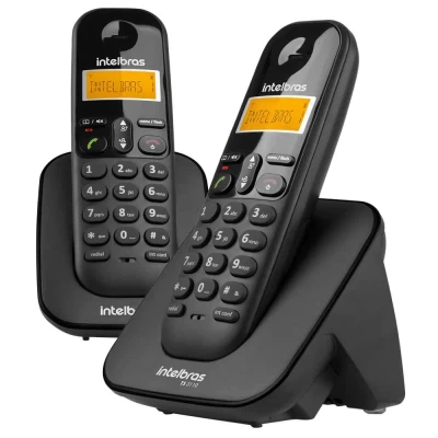 Telefone sem Fio Intelbras preto + Ramal TS 3112