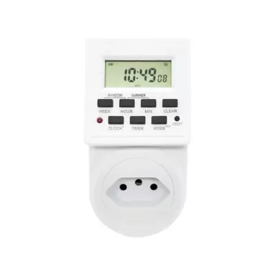 Timer Temporizador Digital Com Programação Cor Branco Bivolt