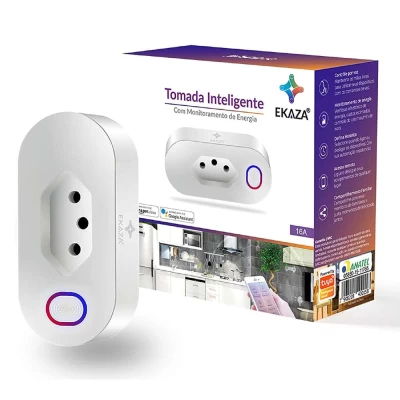 Tomada Smart Wi-Fi Alexa Google Assistant Bivolt Branco