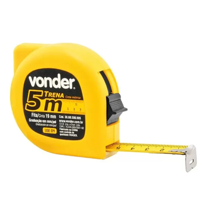 Trena De Aço Amarela Vonder 5m x 19mm Com Trava