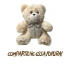 Urso De Pelúcia Com Lacinho Cor Cremê 30cm Mury Baby