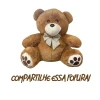 Urso De Pelúcia Com Laço Cor Caramelo Gigante 50cm Mury Baby