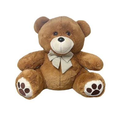 Urso De Pelúcia Com Laço Cor Caramelo Gigante 50cm Mury Baby