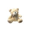 Urso De Pelúcia Com Laço Cor Creme 40cm Mury Baby