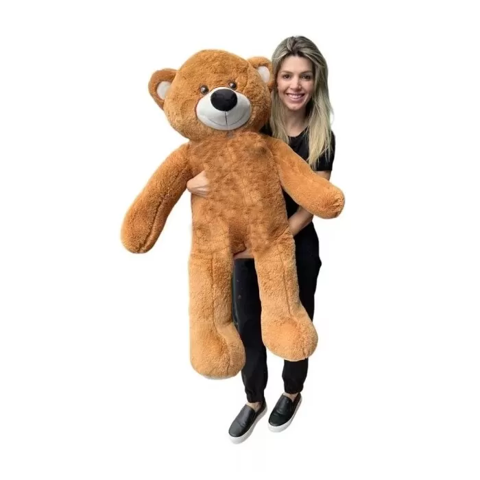 Urso De Pelúcia Do Teddy Gigante 1.10m Com Laço Azul