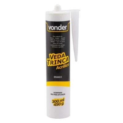 Veda Trinca Acrílico Branco 300ml / 450g Vonder