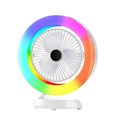 Ventilador De Mesa Com Led Colorido 2w-025